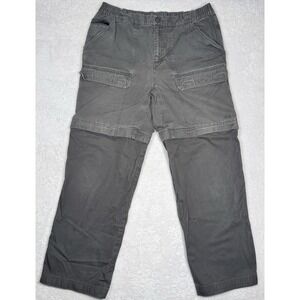 The North Face Convertible Cargo Pants Men's Large Gray Hiking Zip-Off Outdoor